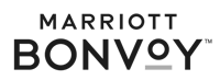 This image shows the Marriott Bonvoy logo with the text &ldquo;MARROTT&rdquo; and &ldquo;BONVOY&rdquo; inside a black banner. logo on footer section.